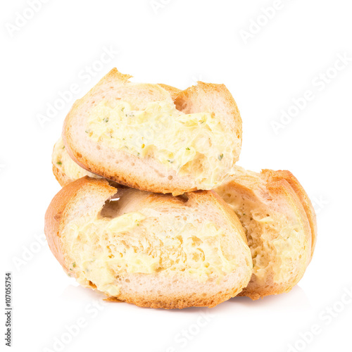 garlic bread against white background