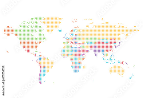 Fotografie Dotted World map of square dots