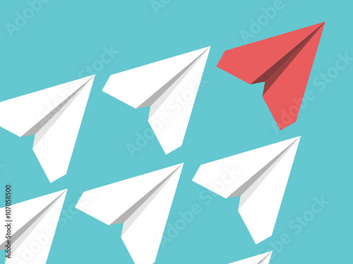 Paper planes, leadership concept