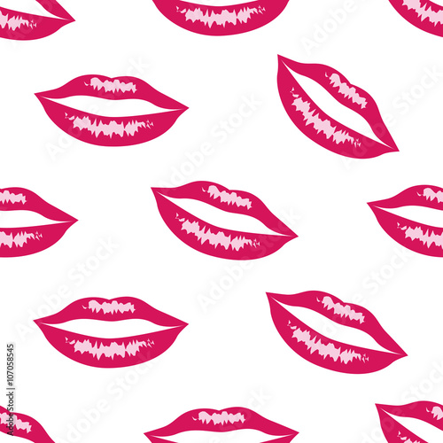 Pink lips seamless pattern