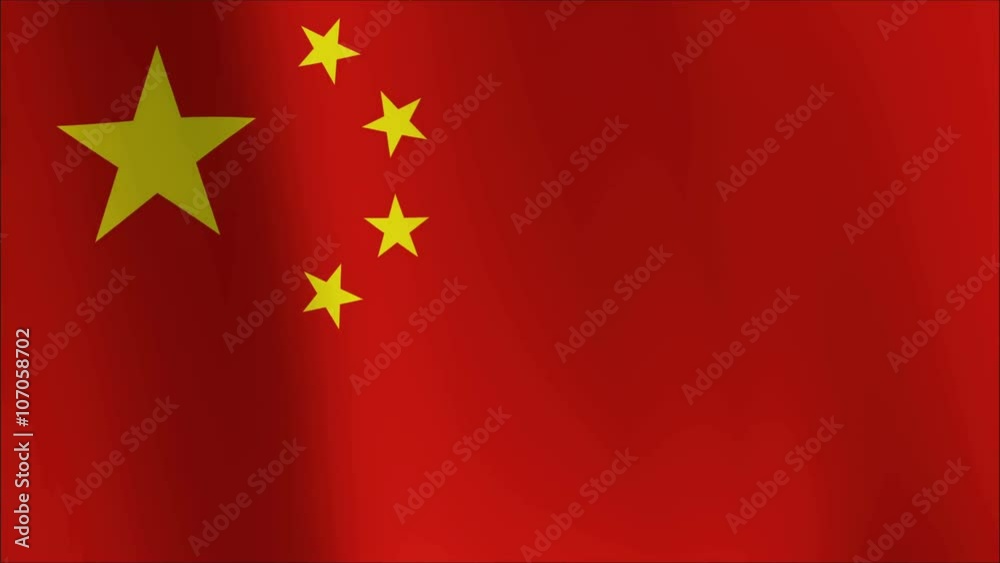 Creased chinese cotton flag with visible wrinkle and seams Creased chinese cotton flag with visible wrinkle and seams