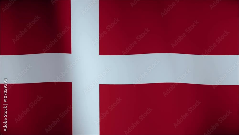 Flag of Denmark waving in the wind. Seamless loop with high quality fabric material. Flag of Denmark waving in the wind. Seamless loop with high quality fabric material.