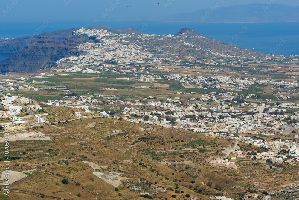 Obraz premium Panoramic view of Santorini island, Thira, Cyclades, Greece