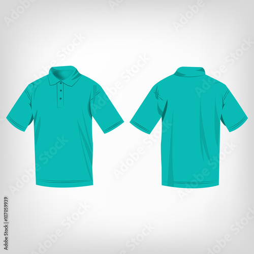 Turquoise polo shirt isolated vector