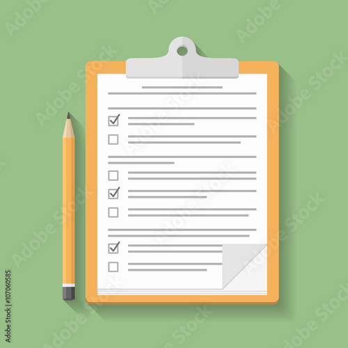 Clipboard with Survey
