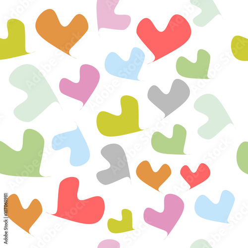 colorful valentine hearts seamless vector pattern background illustration