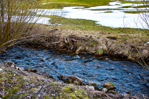 Water Stream and snow