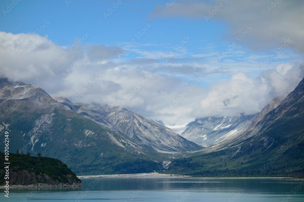 Scenic landscape of the Glacier Bay National Park, Alaska