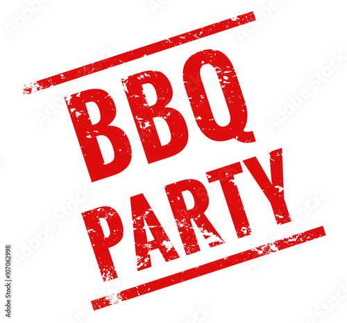 BBQ party Stempel rot grungee