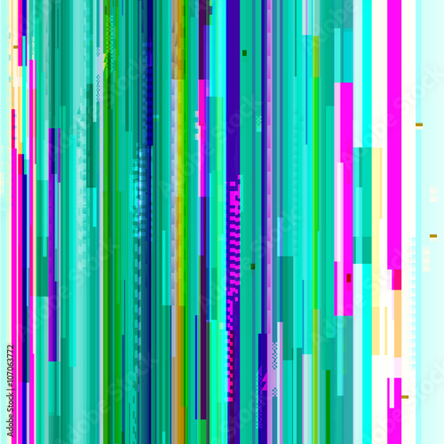Vector glitch background. Digital image data distortion. Corrupted image vector file. Colorful abstract glitch background. Glitch background of signal error. Digital decay