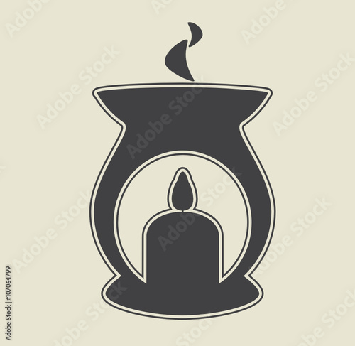 Aroma lamp icon. Vector flat illustration.