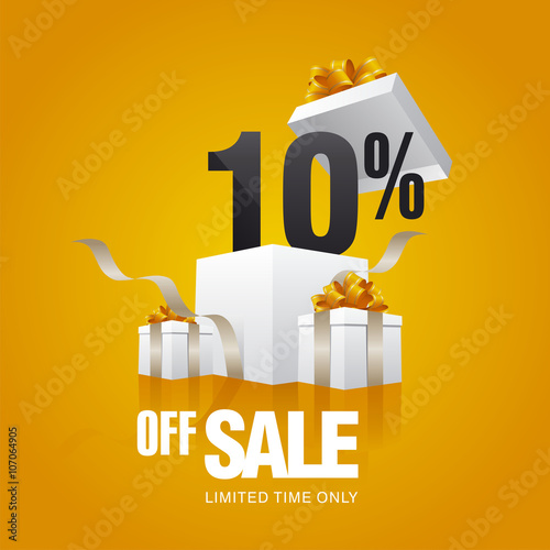 Sale 10 percent off card orange background