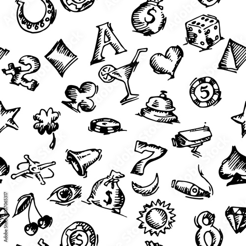 Casino hand drawn background