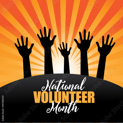 National volunteer month design. EPS 10 vector.