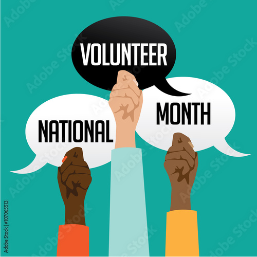 National volunteer month design. EPS 10 vector.