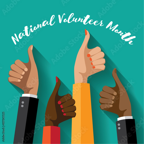 National volunteer month design. EPS 10 vector.
