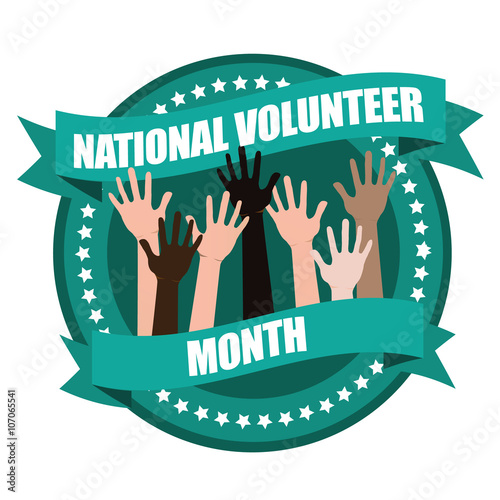 National volunteer month design. EPS 10 vector.