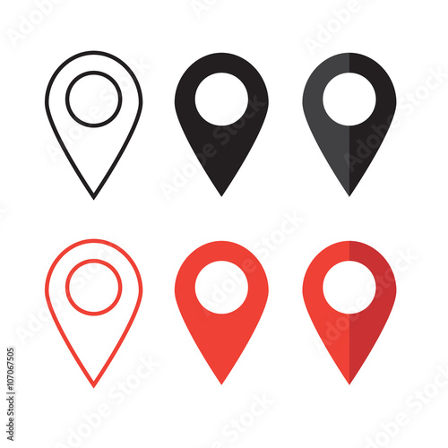 Map pin flat design style modern icon, pointer minimal vector symbol