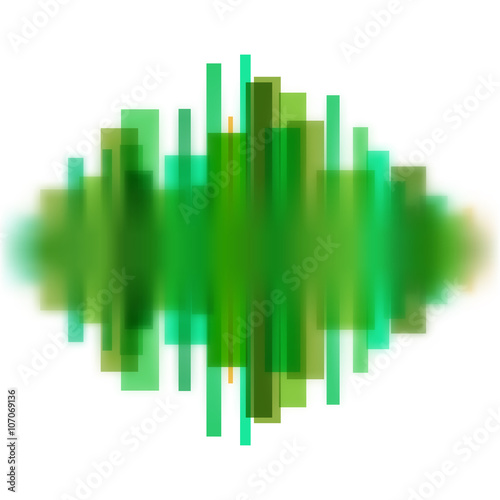Blurred waveform made of lines