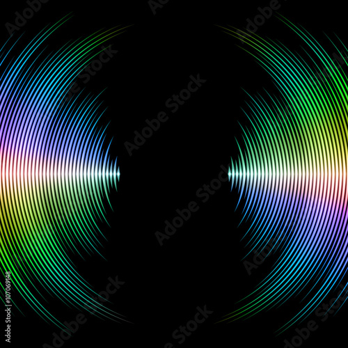 Music cover with waveform as a vinyl grooves
