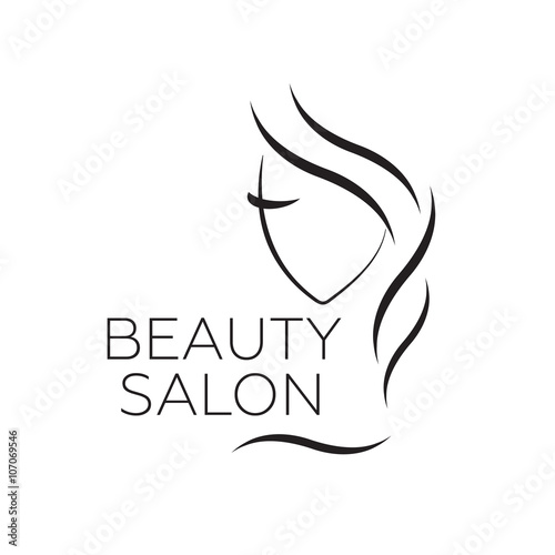 Beautiful woman vector logo template for hair salon, beauty salon, cosmetic