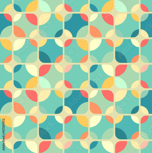 Retro seamless geometric pattern, editable color background.