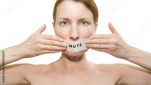 girl beautiful mouth sealed