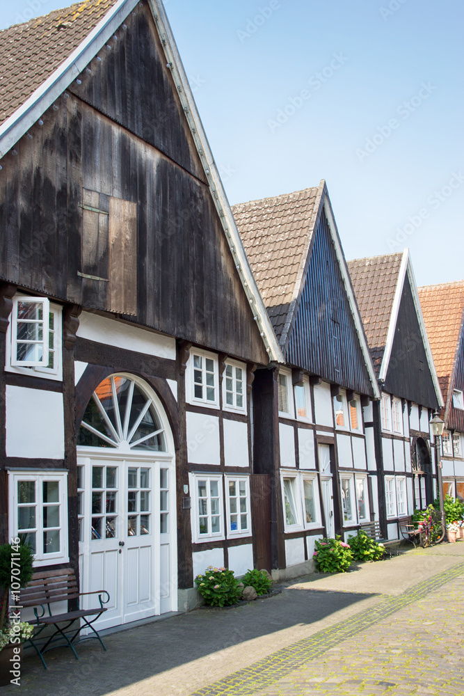Fachwerkhaus in der Altstadt von Rheda, Nordrhein-Westfalen