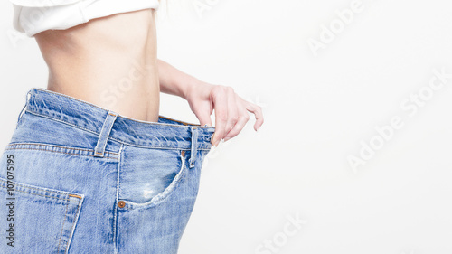 Successful diet and weight loss concept 