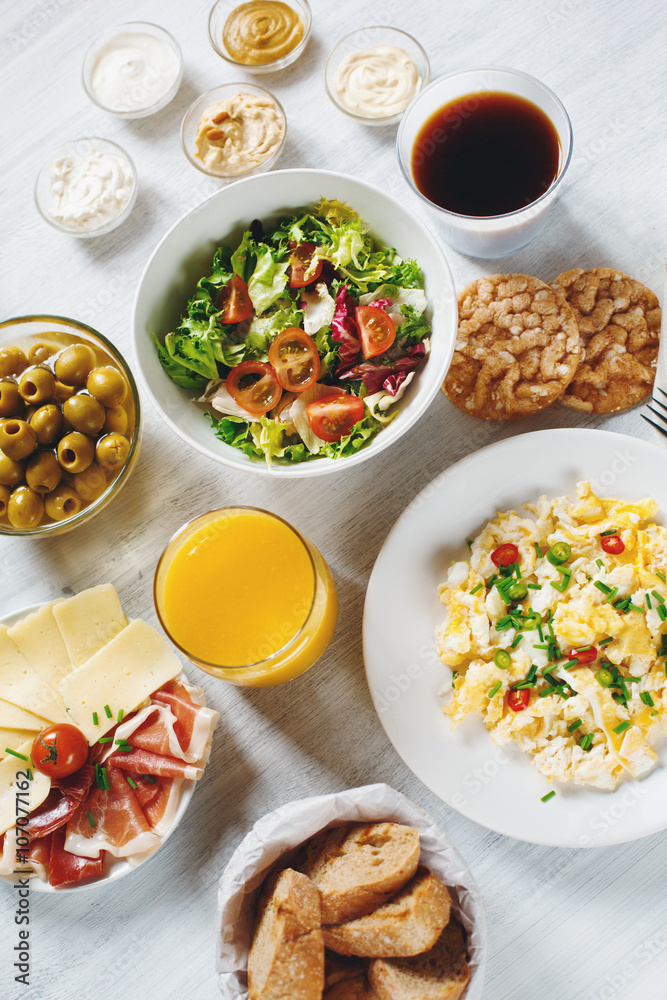 Continental Breakfast. Healthy Different Food. Continental Breakfast. Healthy Different Food.