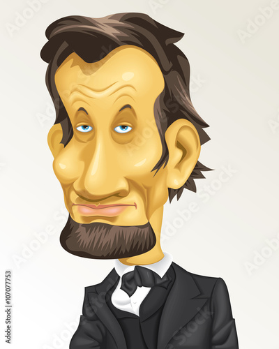 Cartoon Caricature Historical Presidente USA Abraham Lincoln