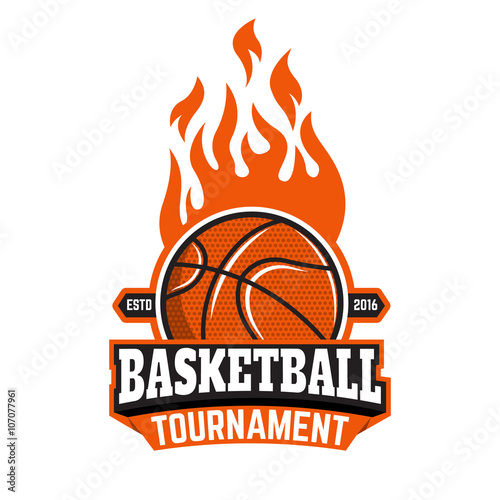Basketball tournament emblem template.