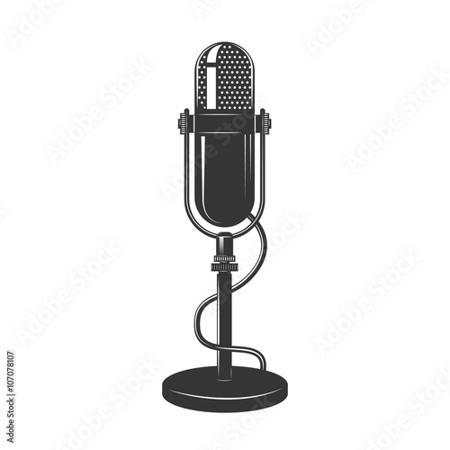 Retro monochrome microphone icon