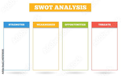 Simple colorful chart for SWOT analysis