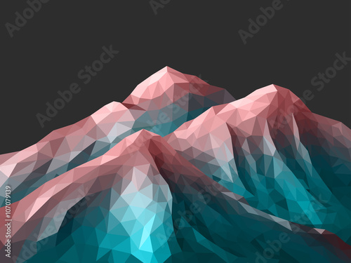 polygonal Mountain Rose Quartz Gradient