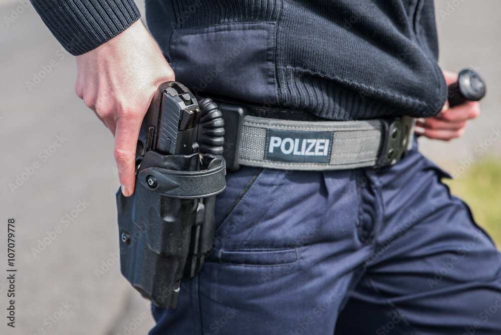 Polizei Dienstwaffe Pistole Stock Photo