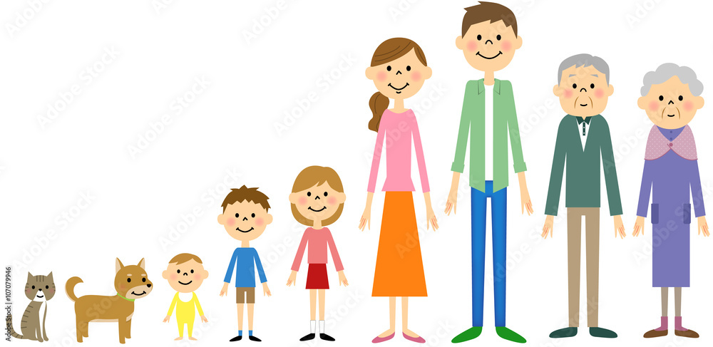 三世代家族　横並び