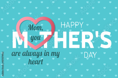 Happy Mother's Day greeting card. Vector illustration.