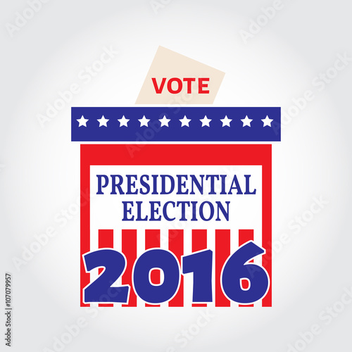 Vote box for presidential election. Vector illustration.