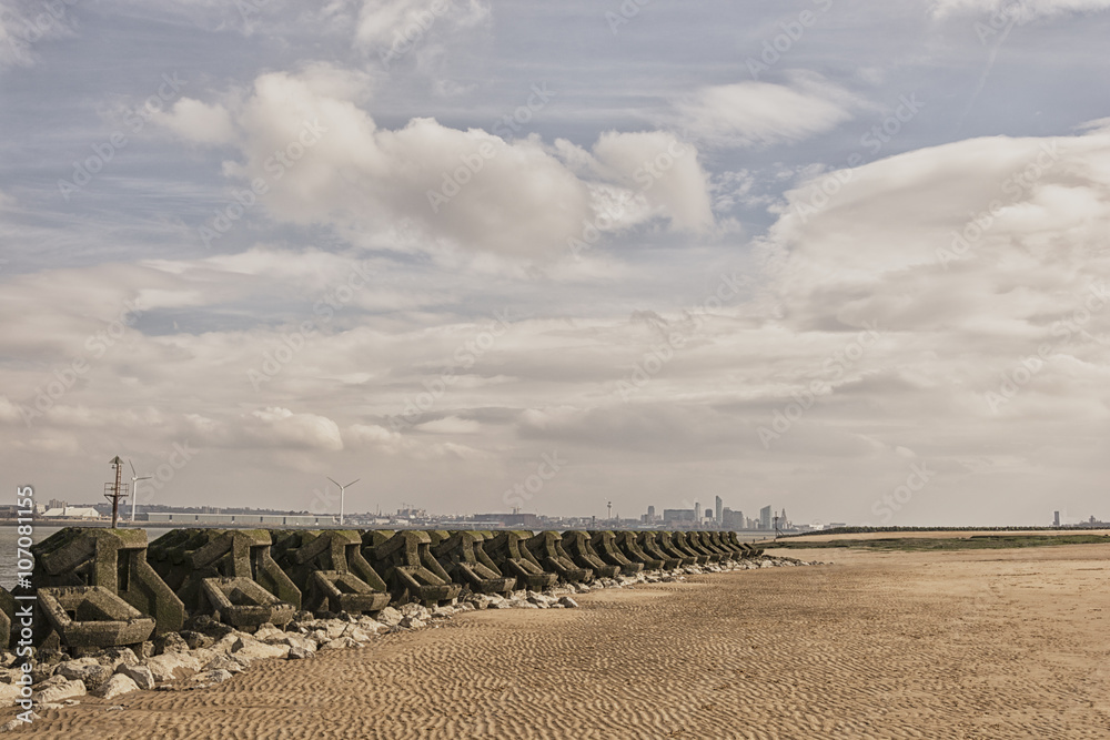 Perch Rock - New Brighton Beach Merseyside England Perch Rock - New Brighton Beach Merseyside England