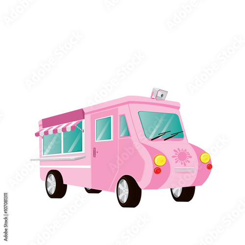food car with awning on white background 3