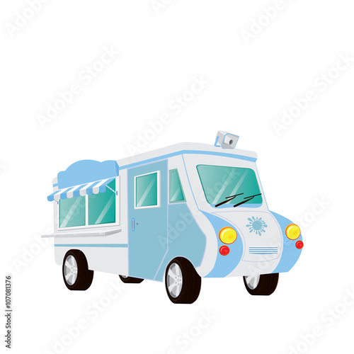 food car with awning on white background 1