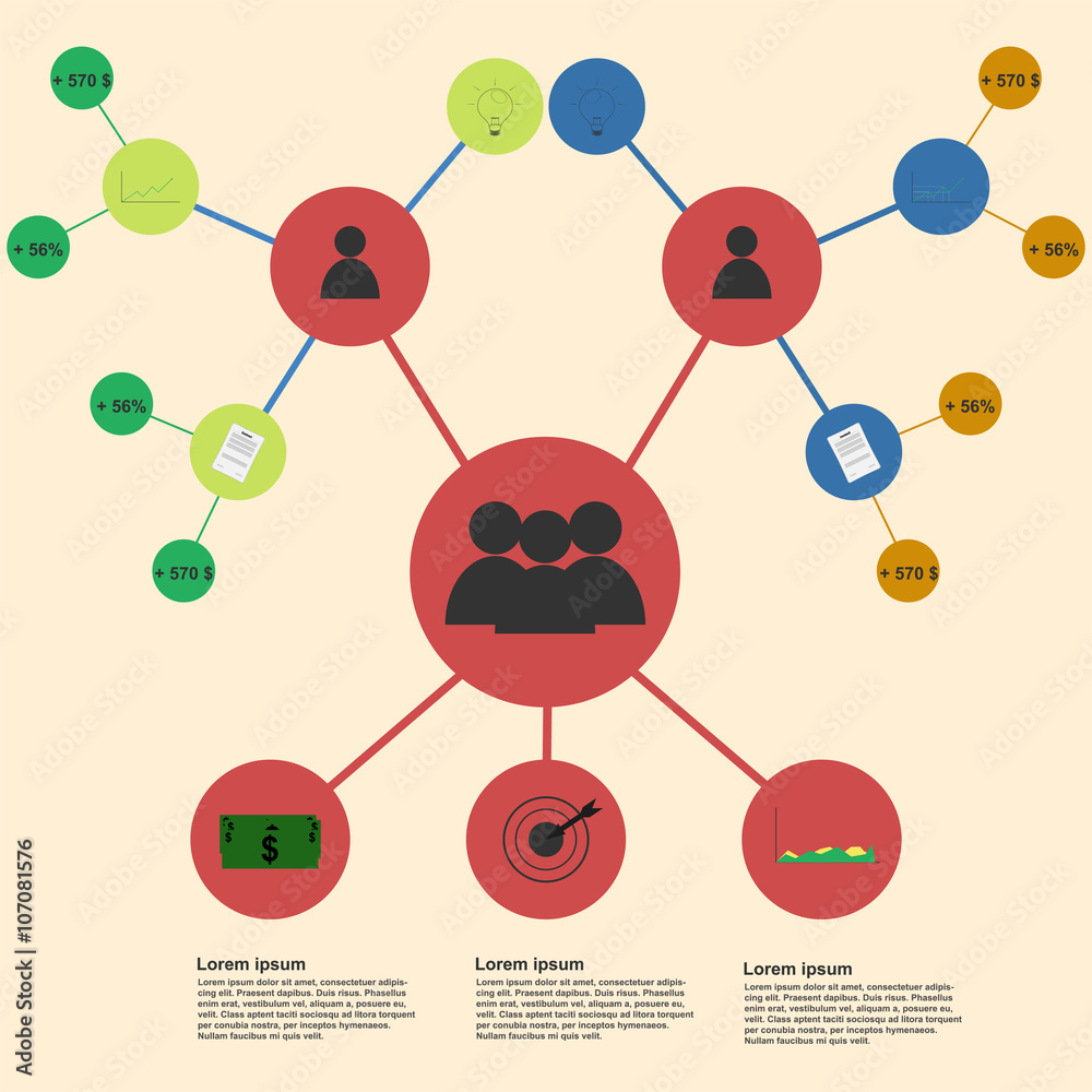 Business team infographic template. Business team infographics template. Connections infographic, rounded infographics, circles infographic representing business team, organization or sales people Business team infographic template. Business team infographics template. Connections infographic, rounded infographics, circles infographic representing business team, organization or sales people