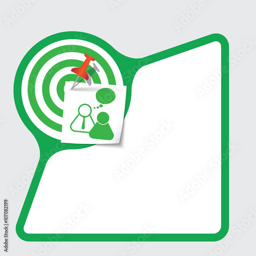 Abstract frame with paper and people symbol