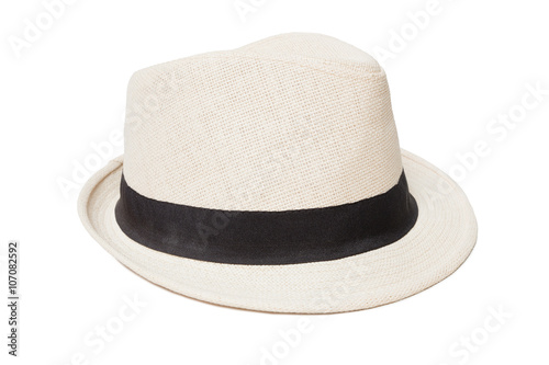 White panama hat isolated on white