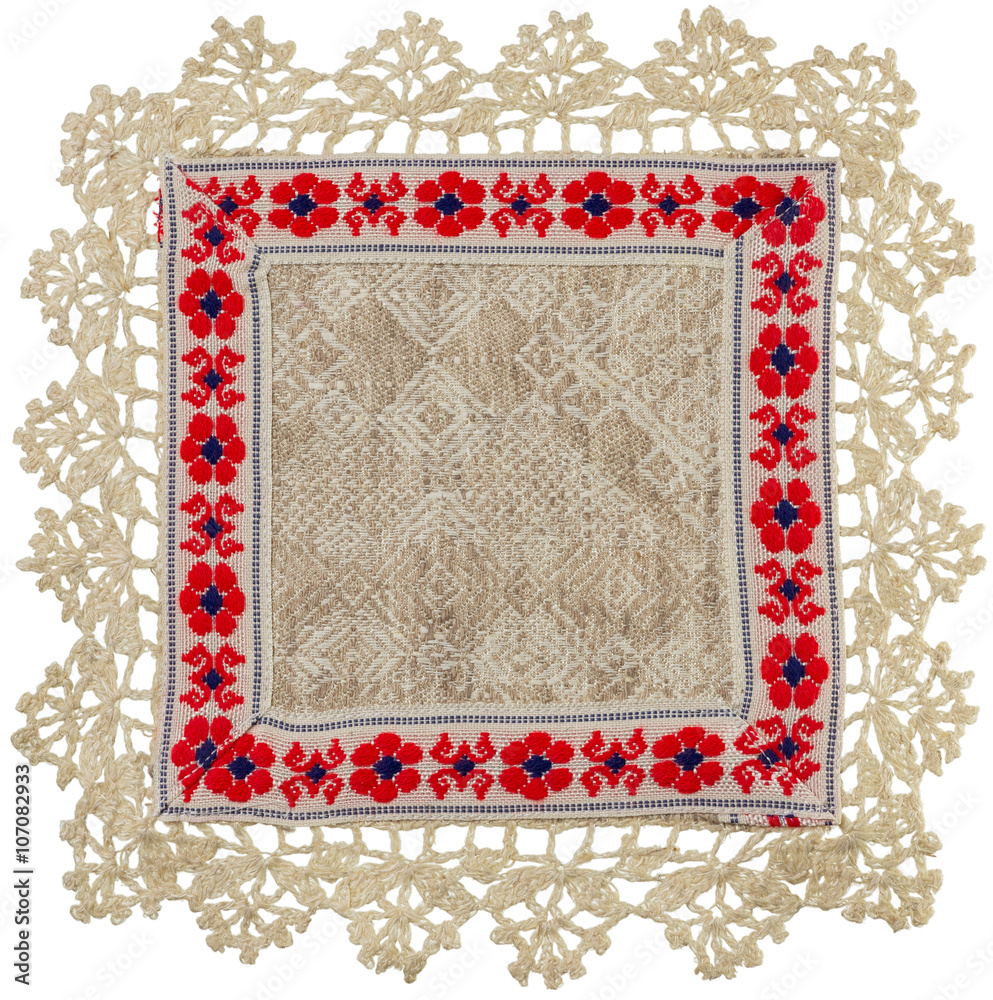 Obraz premium Hand-Knitted linen table napkin