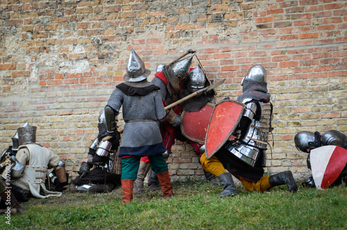 Knights battle on the field