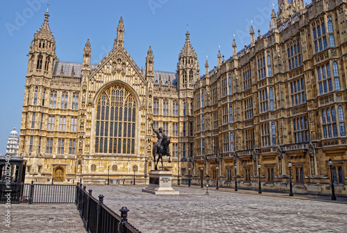 King monument at Palace of Westminster in London