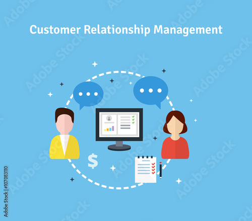 Customer Relationship Management flat illustration.