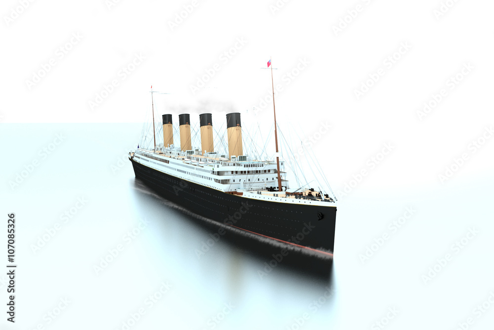 Fototapeta premium Die Titanic tagsüber auf dem offenen Ozean